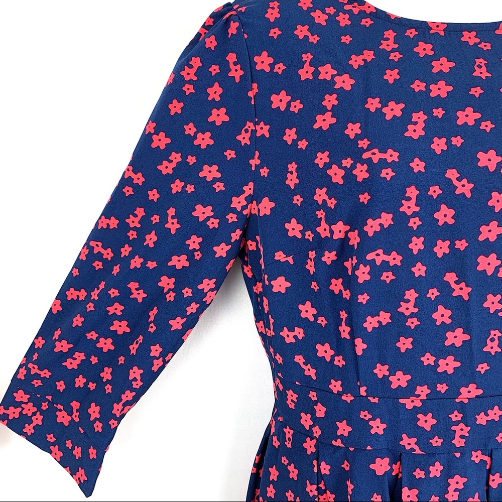 50% OFF Floral Midi Dress 3/4 Sleeve, Large - Picture 5 of 8
